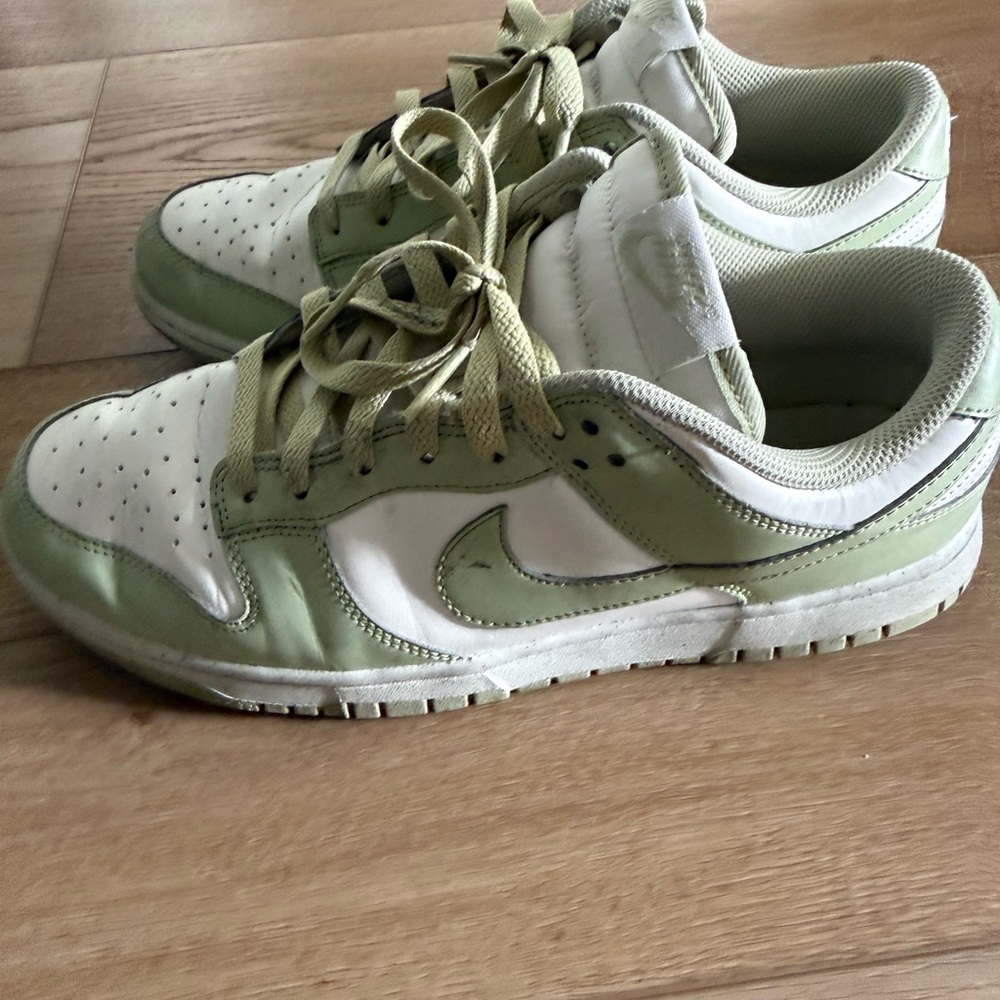 Nike Women’s Low-Top Sneakers in White and Sage Green